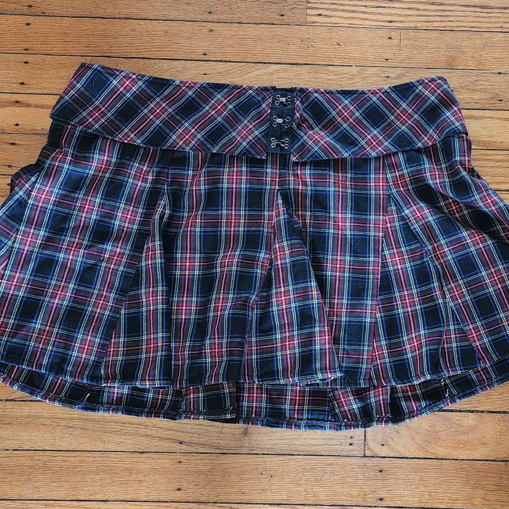 Royal Bones Plaid Skirt